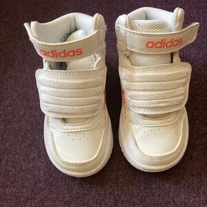 Adidas, Hoops Mid-Top Toddler Girl, Sports, White, Pink, Blue